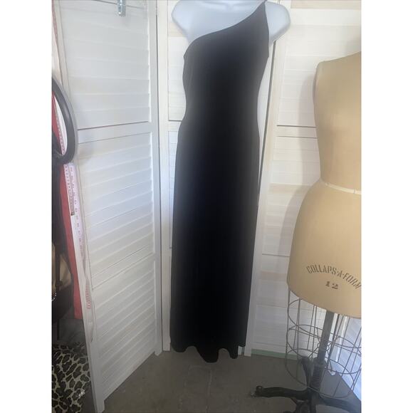 Vtg 90s/00s Y2K Women’s Black Maxi Velvet Cocktail Dress Size 4 - Picture 9 of 9